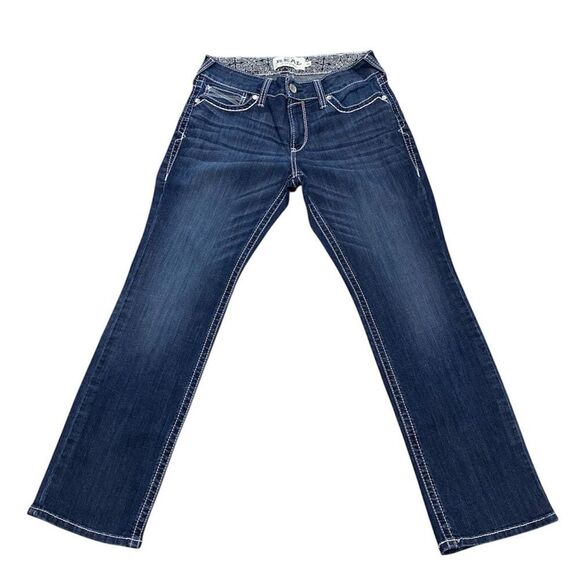 Ariat Real Bootcut Jeans 31x31.5 Stretch Dresden Ivy Embroidered Pockets EUC - Picture 1 of 12